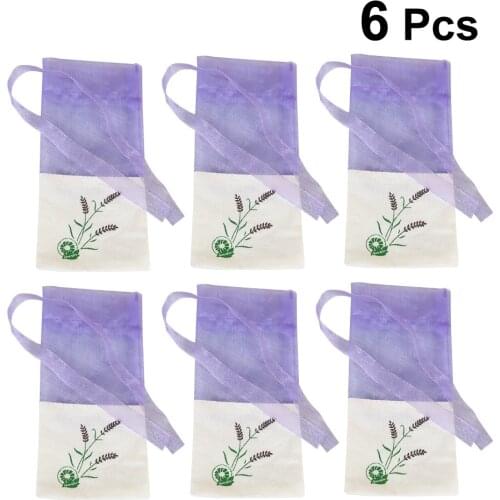 6pcs Sachets Bags Empty Flower Printing Portable Lavender Fragrance Sachet Bag for Seeds Dry Flowers Sachet Storage Air Fresher