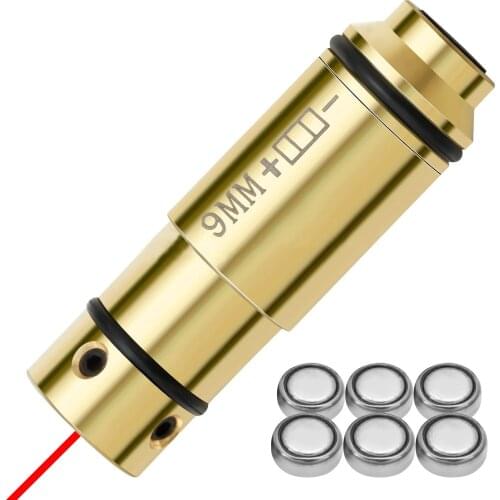 9mm Laser Training Bullet Hunting Shooting Pistol Red Dot Laser Tactical Red Dot Laser Trainer Cartridge for Dry Fire Training