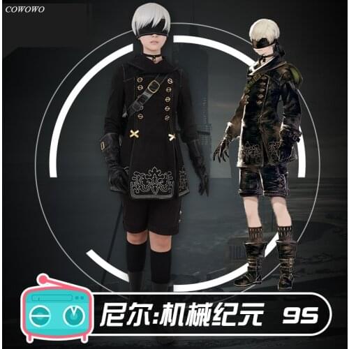 Anime! Hot!!! NieR Automata YoRHa No.9 9S Game Suit Handsome Uniform Cosplay Costume Halloween Carnival Party Outfit For Men