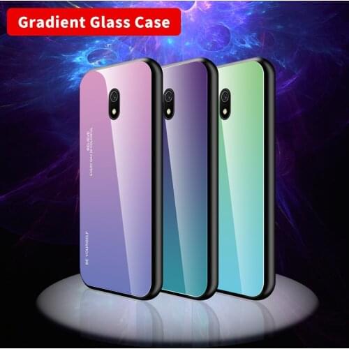 For Xiaomi Redmi note 7 Pro Note7 Gradient Glass Case Back Cove For 4X 4 5A 5 6 7 pro Phone Case Coque Capa Tempered Color