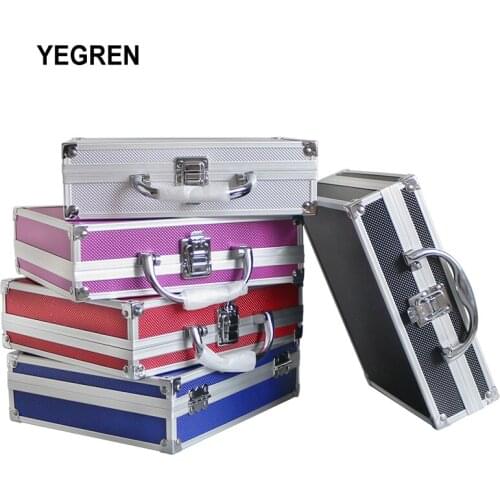 Black Silver Aluminium Alloy Suitcase Glasses Dental Loupe Box with Metal Lock Binocular Magnifier LED Headlight Storage Box
