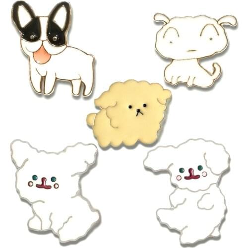 Animal Pin & Brooches Lovely Yellow Dog Gifts Lucky Jewelry Clothes Metal Badge Brooch For women Pins For Backpacks