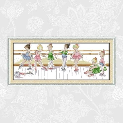 The little ballet girls Cross-stitch Patterns 11CT 14CT Aida Canvas Cross Stitch Kits DIY Handwork Embroidery Crafts Needlework