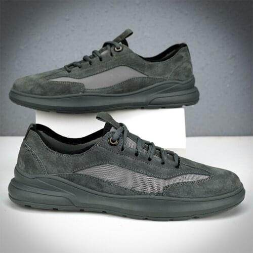 Spring Autumn Casual Sneakers Shoes Men Genuine Leather Sports Shoes Comfortable Breathable Mesh Men Casual Shoes Fashion Shoes