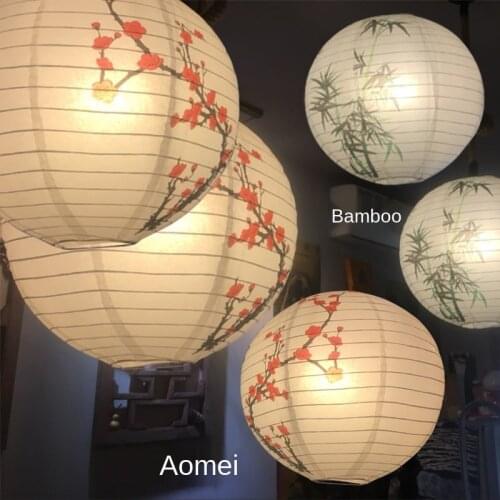 16inch 40cm Chinese Printed Letter Round Paper Lantern Wedding Birthday Party Halloween Decoration Hot Air Balloon DIY Lanterns