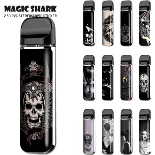 Magic Shark Merry Christmas Skull Elegant Lady PVC Vape Protector Skin Wrap Film Sticker Case for Smok Novo Kit