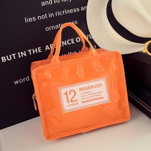 Fashion Ladies Girls Waterproof PVC Insulated Lunch Bag Box Picnic Tote Bento Pouch Lunch Container School Food Storage Bags