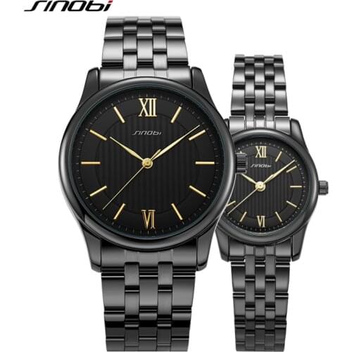 SINOBI Fashion Women Golden Watches Quartz Stainless Steel Watch Female Simple Waterproof Wristwatch Ladies Clock reloj mujer