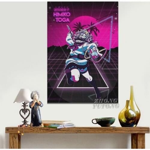 Wall Art Modular Canvas Pictures Home Decor Painting Prints Himiko Toga BHNA Retrowave Poster Living Room Cuadros No Framework
