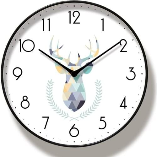 Deer Wall Clock Art Silent Animal Horse Wall Clock Living Room Clocks Modern Minimalist Nordic Personality Fashion