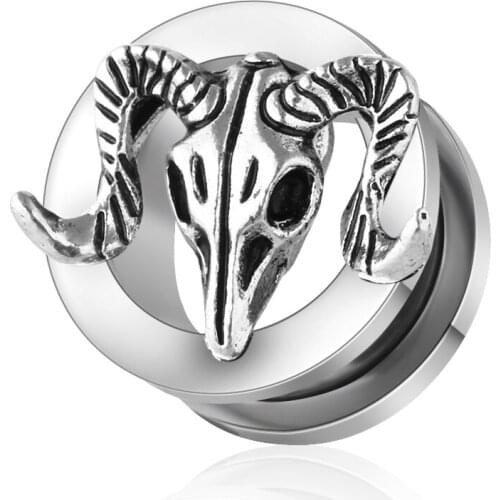 New 1 Pair Piercing Ear Plugs Tunnel Screw Unicorn Bat Flesh Ear Expander Gauge Stretchers Body Jewelry for Women Men