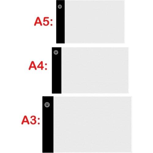 A3/A4/A5 Size Drawing Tablet Led Light Pad Tablet Diamond Painting Eye Protection Bright Copy Board Diamond Embroidery art