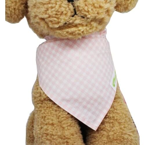 Adjustable Dog Triangular Scarf Pet Bandana Dog Bib Neckerchief Cute Pink Plaid Grooming Collar Pet Accessories