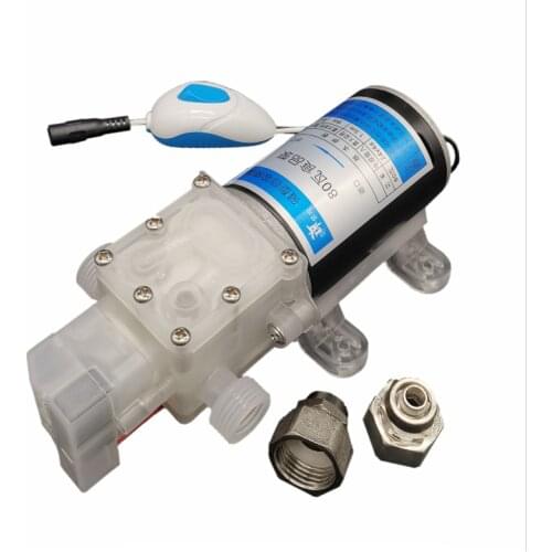 80W Self-priming Water Pump 24V Food Grade Diaphragm Pressure Pump 1/2" BSP 8L/min for Drinks Milk Red Wine
