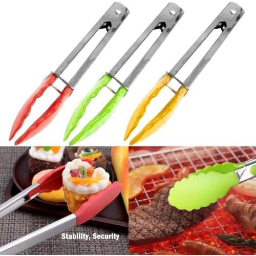 Stainless Steel BBQ Tongs Ergonomic Handle Heat Resistant Metal Food Serving Grill Food Tongs for Kitchen Cooking Accessories