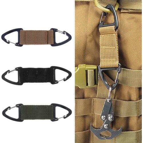 Outdoor Mountaineering Strong Webbing Double Ended Triangular Carabiner Clip Snap Hook 12 x 2.5cm