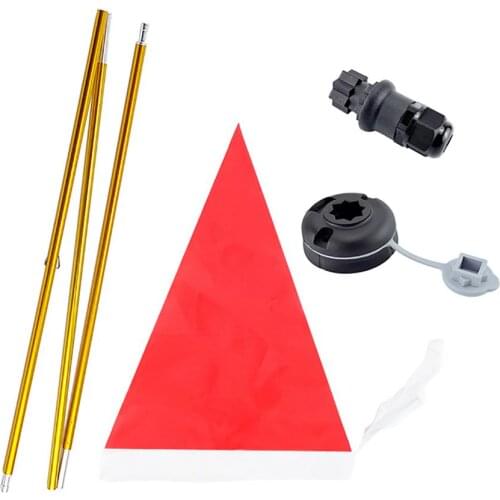 Universal Kayak Safety Flag Set with Flagpole Flag Mount Flag Base Foldable for Boat Canoe Yacht Dinghy Retractable Durable