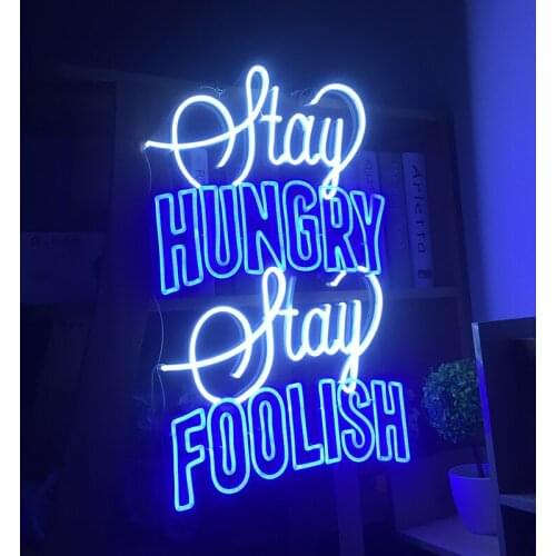 Waterproof Transparent Acrylic Led Stay Hungry Stay Foolish Custom Neon Sign Light Ins Wall Hanging Decor home pub Wedding room
