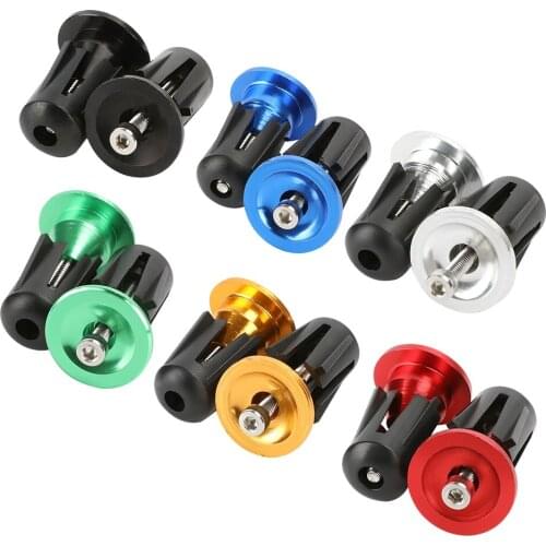 2Pcs/Pair 22mm Bicycle Grip Handlebar End Plugs Cap Aluminium Alloy&Plastic Lock Mountain Bikes Handle Bar Grips End Plugs Cover