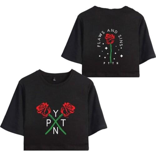 Kpop Web celebrity payton moormeier PYTN Print Women crop top Trendy Girls Sexy T Shirt Short Sleeve T-shirt 2020