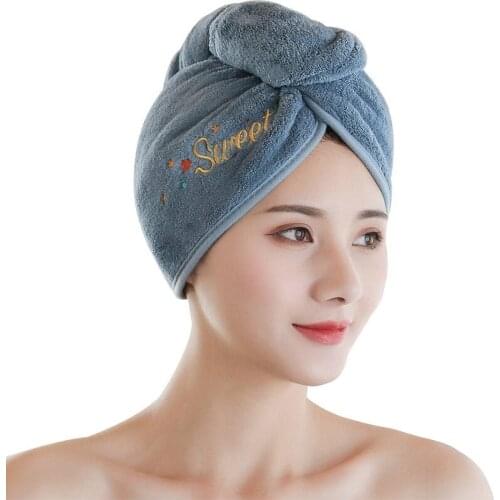 1PC Soft Dry Hair Cap Absorbent Quick-drying Wiping Hair Towel Bag Turban Shower Cap Cute Long Hair Dry towel With Girl Shampoo