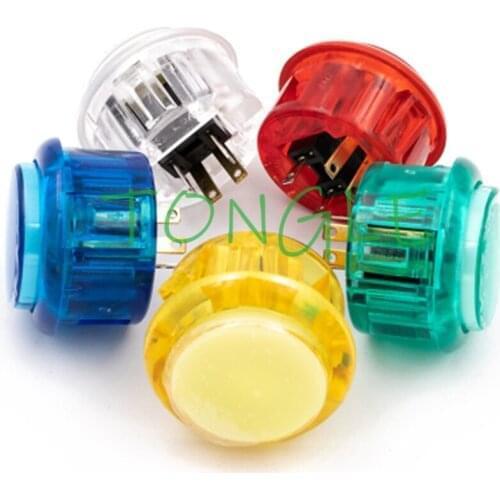 10pcs Arcade Transparent 30mm 5V LED Push Button Replace SANWA OBSF-30 OBSN-30 OBSC-30 for DIY Raspberry pi MAME PC Pandora Game