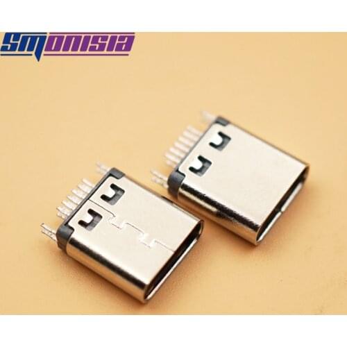 10pcs/lot 12 Pin Type-C 3.1 USB Female Connector 12 P 0.8 Double Sided Plywood Vertical USB C Female Port