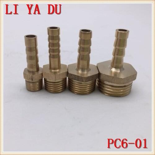 10pcs/lot Copper pagoda joints 6mm-G1/8 Brass joint/water pipe joint/gas joint pc6-01 Brass Pipe Fitting