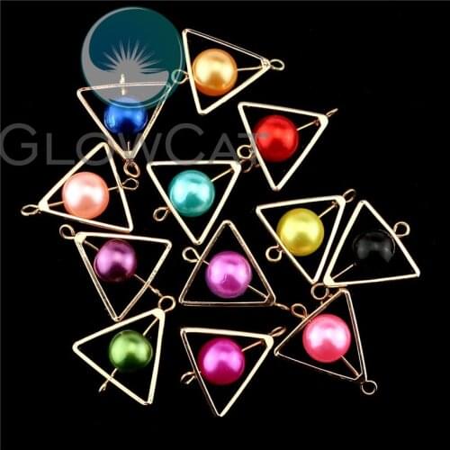 12X Charm Triangle Pendant 25x20mm Gold Color Pendants Accessories For Handmade Keychain Dangel Jewelry 22550