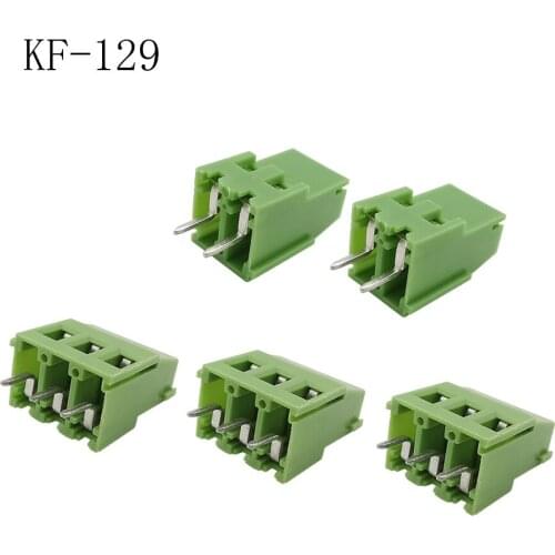 5Pcs KF129 Green Pitch 5.08mm 2Pin 3Pin Straight Needle PCB Screw Terminal Blocks Connector KF129-2P/3P Terminals