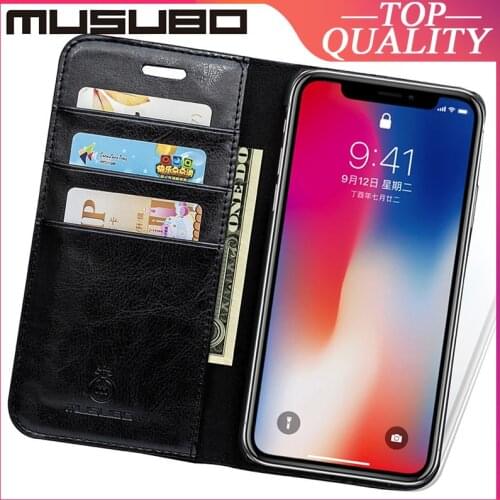 Musubo Genuine Leather Case For iPhone X XR Xs Max 11 Pro 6 Plus 6s 7 8 Fundas Luxury Cases Cover Card Slot Wallet Business Capa