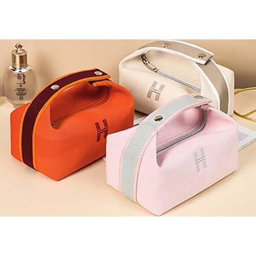 Lady Makeup Bag Fashion Womens Zipper Canvas Large Cosmetic Toiletry Storage Handbag Portable Travel Washing Bag Organizer