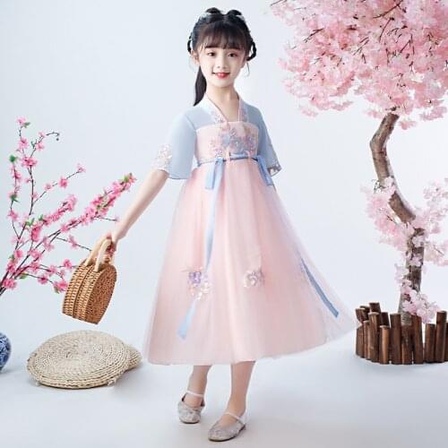 Chinese Hanfu Girl Children Cosplay Costumes Chiffon Princess Tang Suit Kids Hanfu Chinese Traditional Dress Chinese Folk Dance