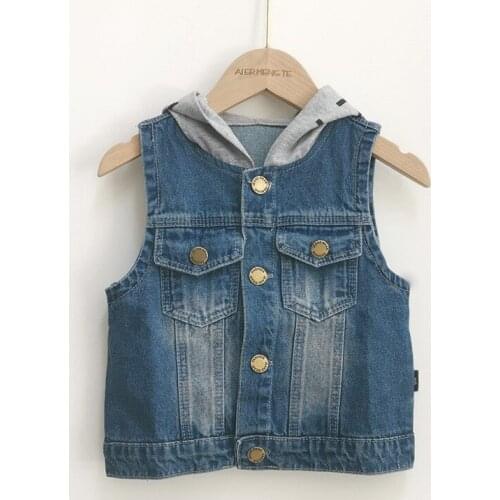 Kids Vests Spring New Arrival Fashion Denim Jacket for Boys Kids Waistcoat 1 2 3 4 5 6 Years Fashion Toddler Boys Outerwear 2020