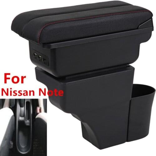 For Nissan Note armrest box USB Charging heighten Double layer