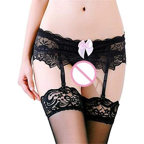 Womens Lace Garter Belt Set With Butterfly Panty Does Not Contain T Pants Socks Sexy femmes érotique porno Lace Garter Lingerie