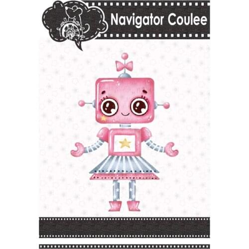 Girl cartoon robot metal cutting mold, cutting mold decoration, scrapbook, paper, craft, punch, mold, die-cutting mold 2021