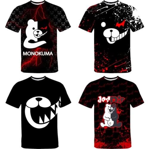 Anime Game Danganronpa Monokuma 3D Print T-Shirt Streetwear Men Women Fashion Oversize T Shirt Harajuku Kids Boy Girl Tops Tees