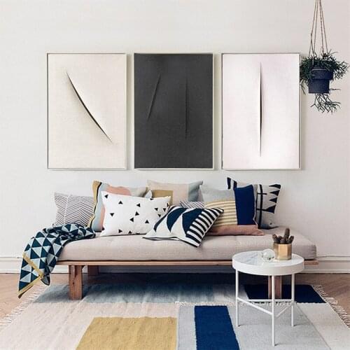 HAOCHU Minimalism Modern Arts Picture Scratches Canvas Painting Nordic Wall Poster for Living Room Sofa Background Decoration