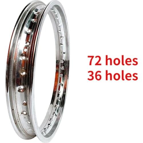 For Motorcycle 36-hole Traveler Spoke Ring Steel Ring 1.85x21 2.15x18 15 16 17 19 72 Holes, 18 Inches