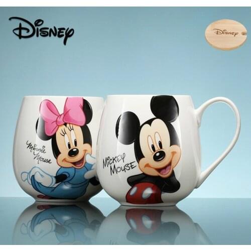 Disney Mug Cute Mickey Mouse Cup Kids Cups MInnie Mouse Ceramic Milk Cup Disney Princess Cups Coffee Cup 430ML Gift