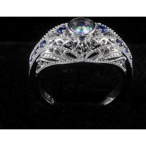 MysticTopaz Vintage Ring Elegant Women for Engagement Wedding Rings Jewelry Size 6-10