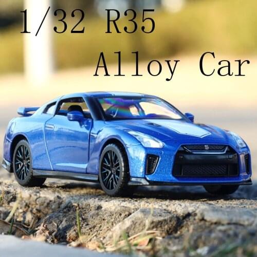 1:32 Nissan GTR R35 50th Anniversary Edition Diecasts & Toy Vehicles Metal Car Model With Pull Back Collection Kids Toys