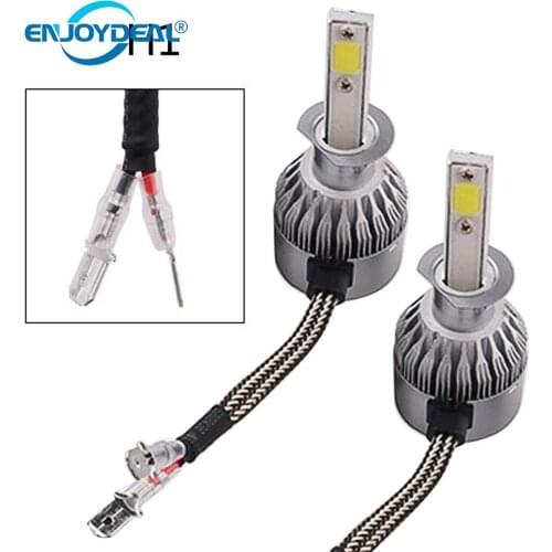 New 2PCS Motorcycle COB H1 H3 H4 H7 C6 9005 9006 7200LM 72W LED Car Headlight Fog Light Lamp Bulb Kit Automobiles