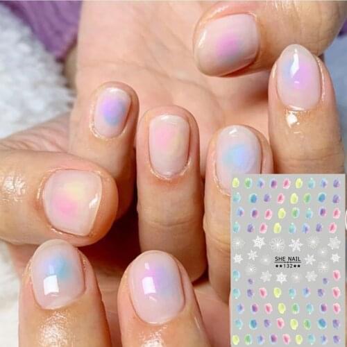 SHE series SHE-132 watercolor 3d nail art stickers decal cheetsan brand template diy nail tool decorations