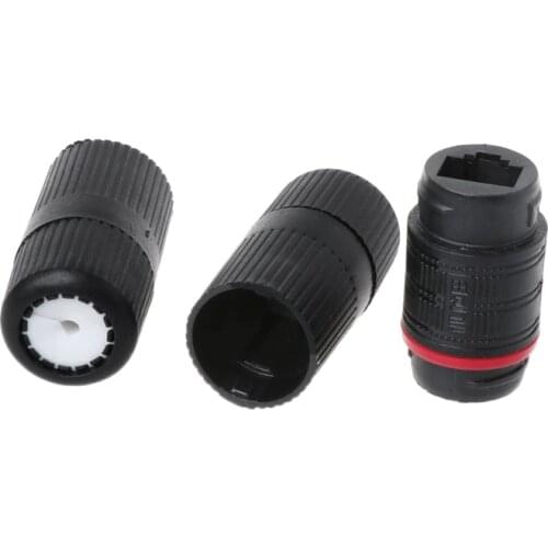 OOTDTY Waterproof RJ45 Connector Cable Network Double Head Adapter Coupler Extension Black 106x22mm