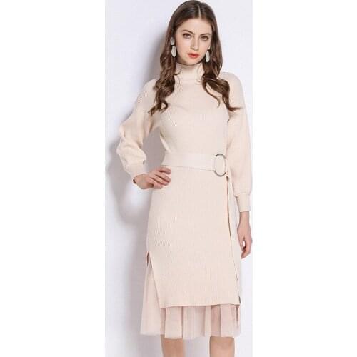Sweater dress female winter warm knitted jumper dresses ladies autumns fashion christmas long woman winter dress 2018 KK2647