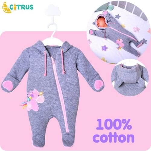 CITRUS Newborn Baby Boy Cotton Romper Clothing Plaid Full Sleeve Girls Jumpsuit Outfit Clothes Cute Cartoon Unicorn Costume
