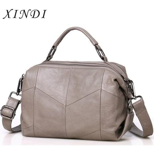 XINDI Real Cow Leather Ladies HandBags Women Genuine Leather bags Totes Messenger Bags Hign Quality Designer Luxury Brand Bag