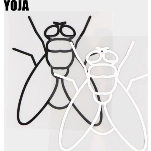 YOJA 11.4×12.9CM Cartoon Animals Vinyl Decal Small Fly Pattern Car Stickers Black/Silver 19C-0451